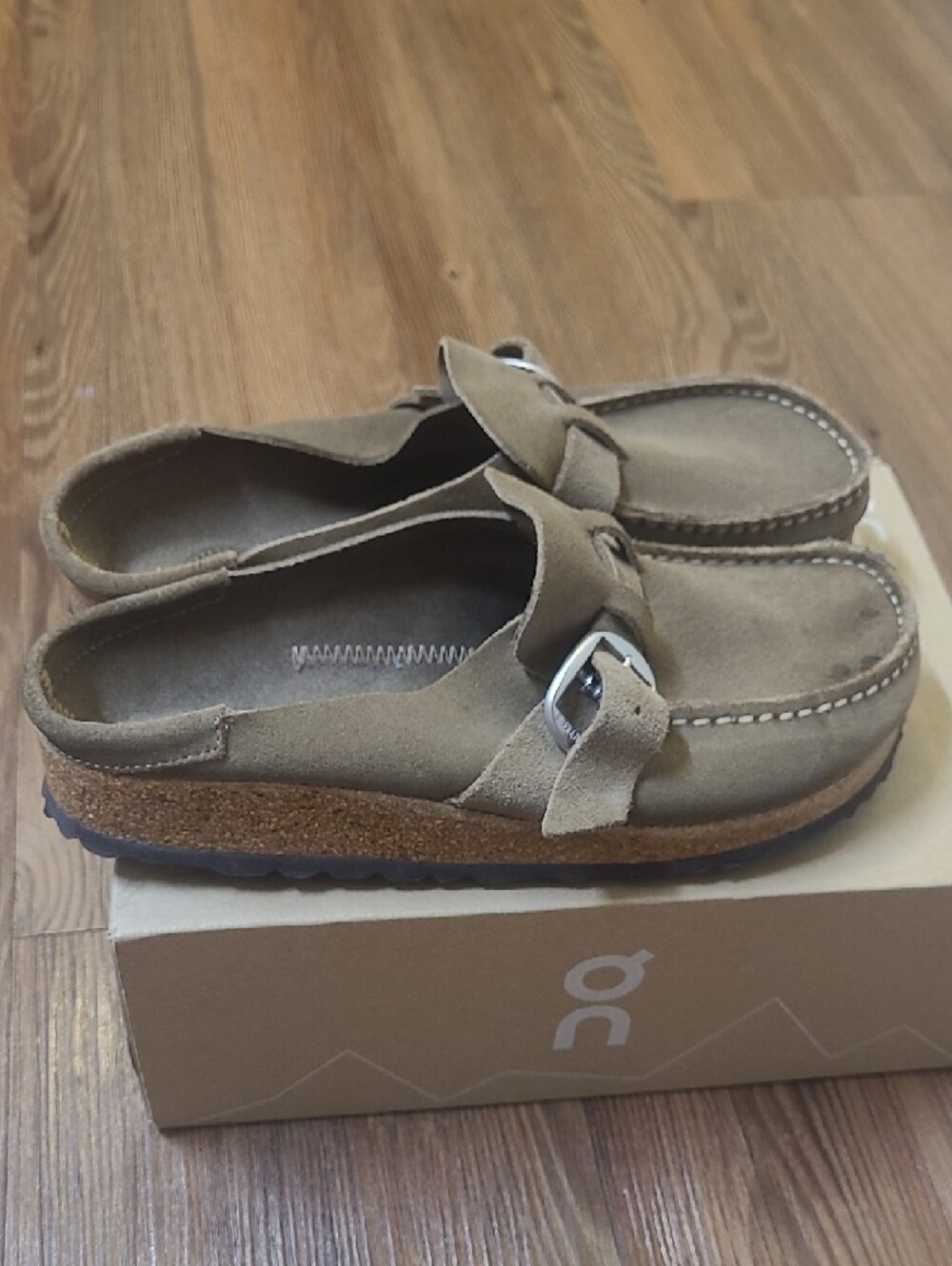 Birkenstock women's Suede Slip-On Loafers in Taupe - Picture 3 of 15